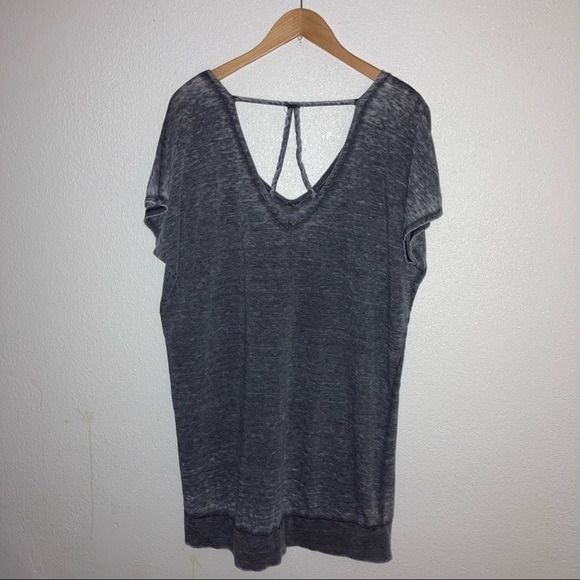 2/$15 Express One Eleven Washed Long Gray Top L - Picture 4 of 6